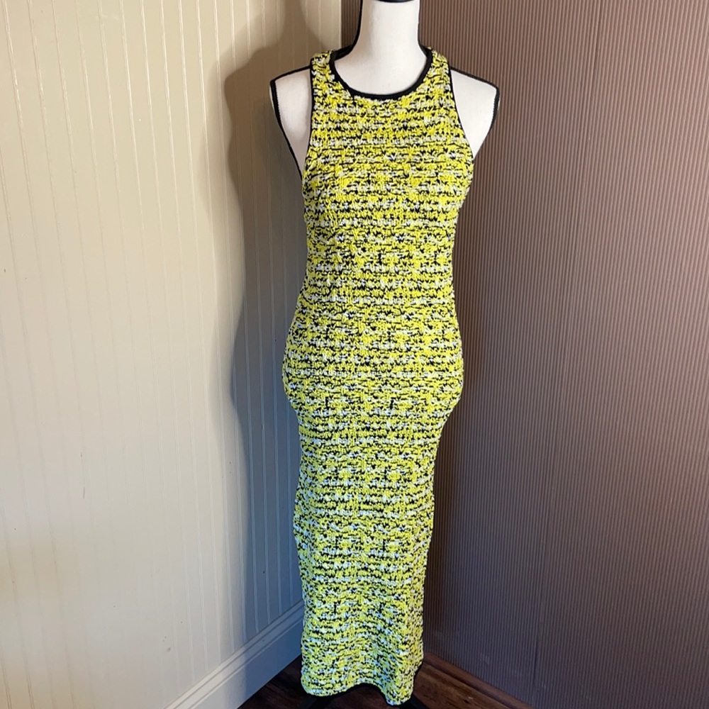 Rag & bone yellow maxi dress long knit dress size medium side split